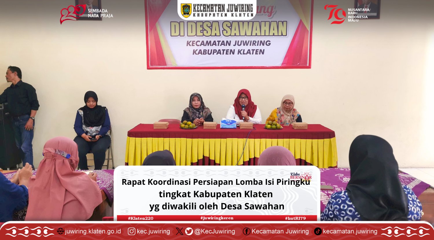 Rapat koordinasi persiapan Lomba Isi Piringku tingkat Kabupaten Klaten oleh Desa Sawahan