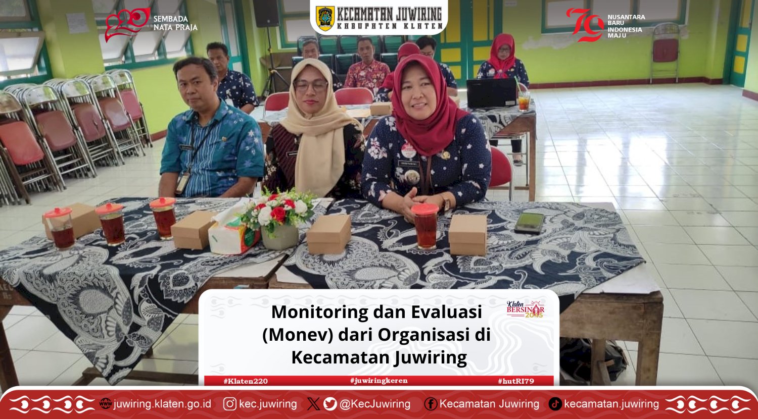 Monitoring dan Evaluasi  (Monev) dari Organisasi di  Kecamatan Juwiring