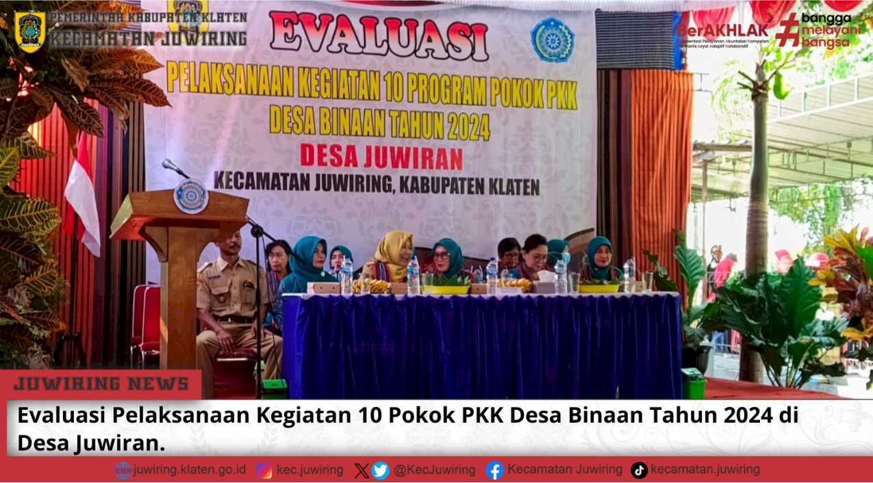 Evaluasi Pelaksanaan Kegiatan 10 Pokok PKK Desa Binaan Tahun 2024 di Desa Juwiran