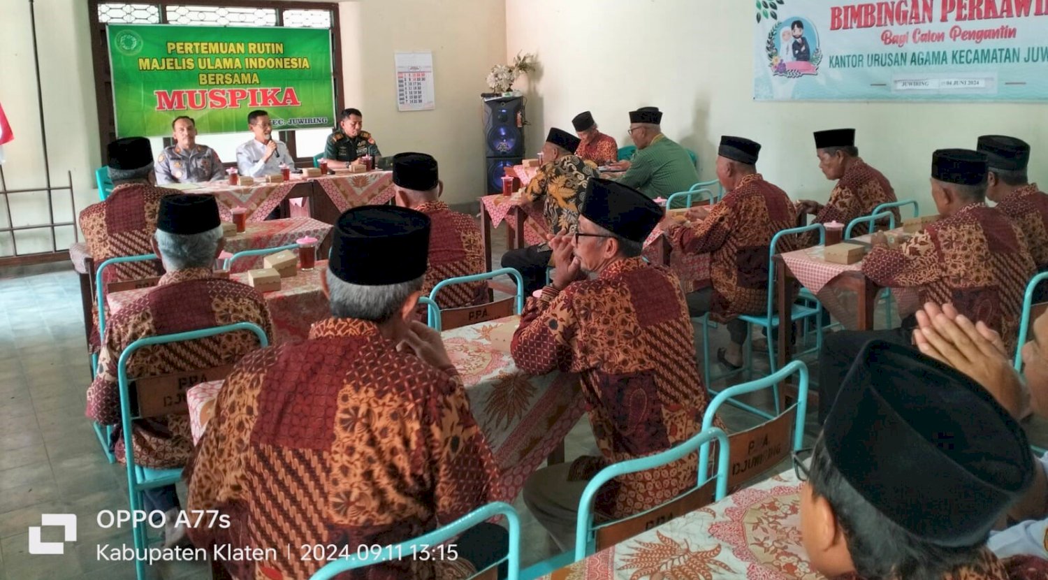 Pertemuan Rutin Majelis Ulama Inonesia Juwiring dengan Muspika Juwiring