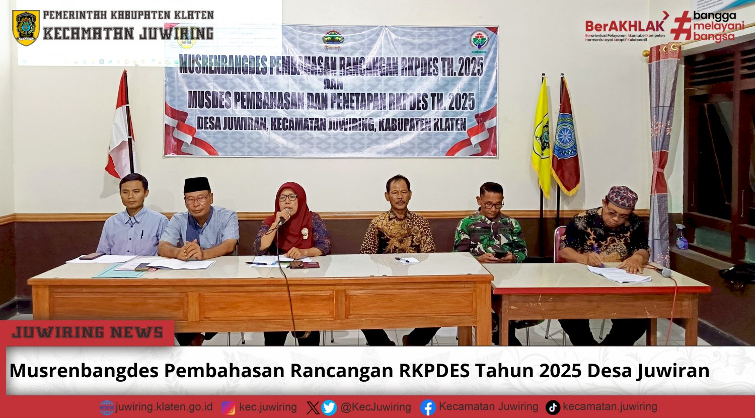 Musrenbangdes Pembahasan Rancangan RKPDES Tahun 2025 Desa Juwiran