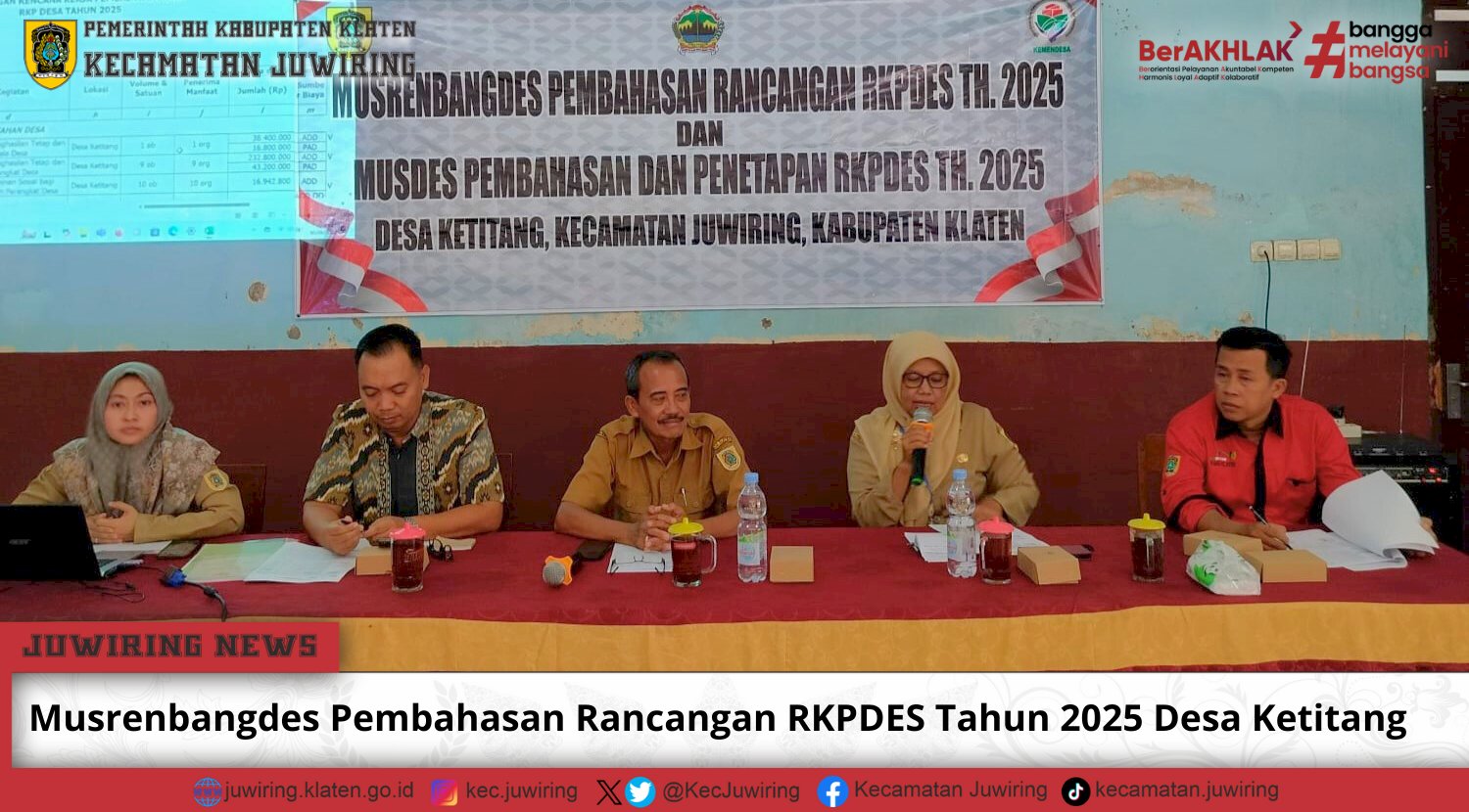 Musrenbangdes Pembahasan Rancangan RKPDES Tahun 2025 Desa Ketitang