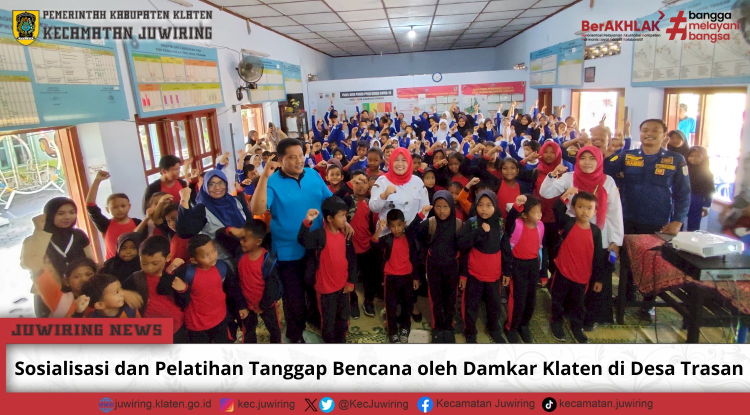 Sosialisasi dan Pelatihan Tanggap Bencana oleh Damkar Klaten di Desa Trasan