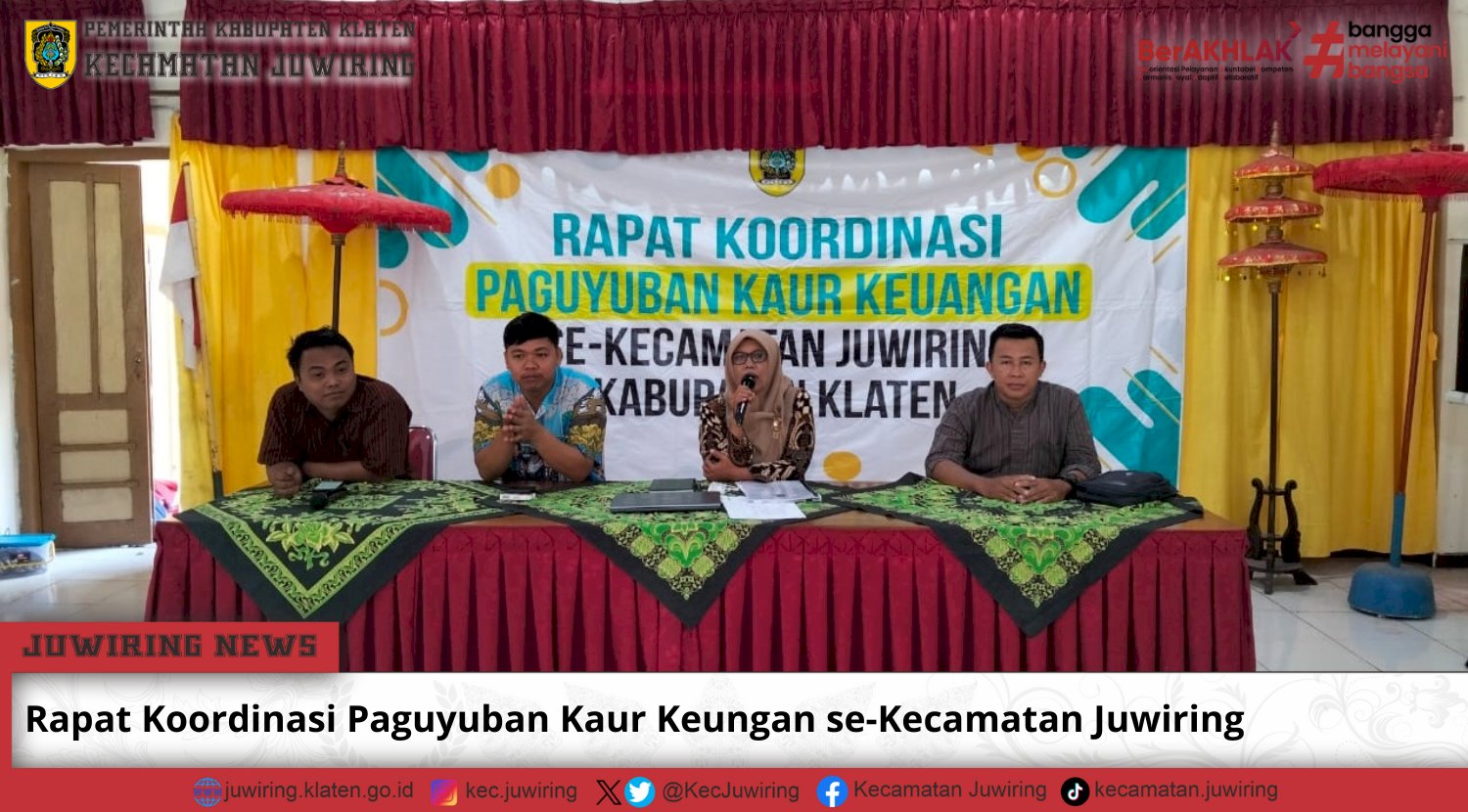 Rapat Koordinasi Paguyuban Kaur Keuangan se-Kecamatan Juwiring 