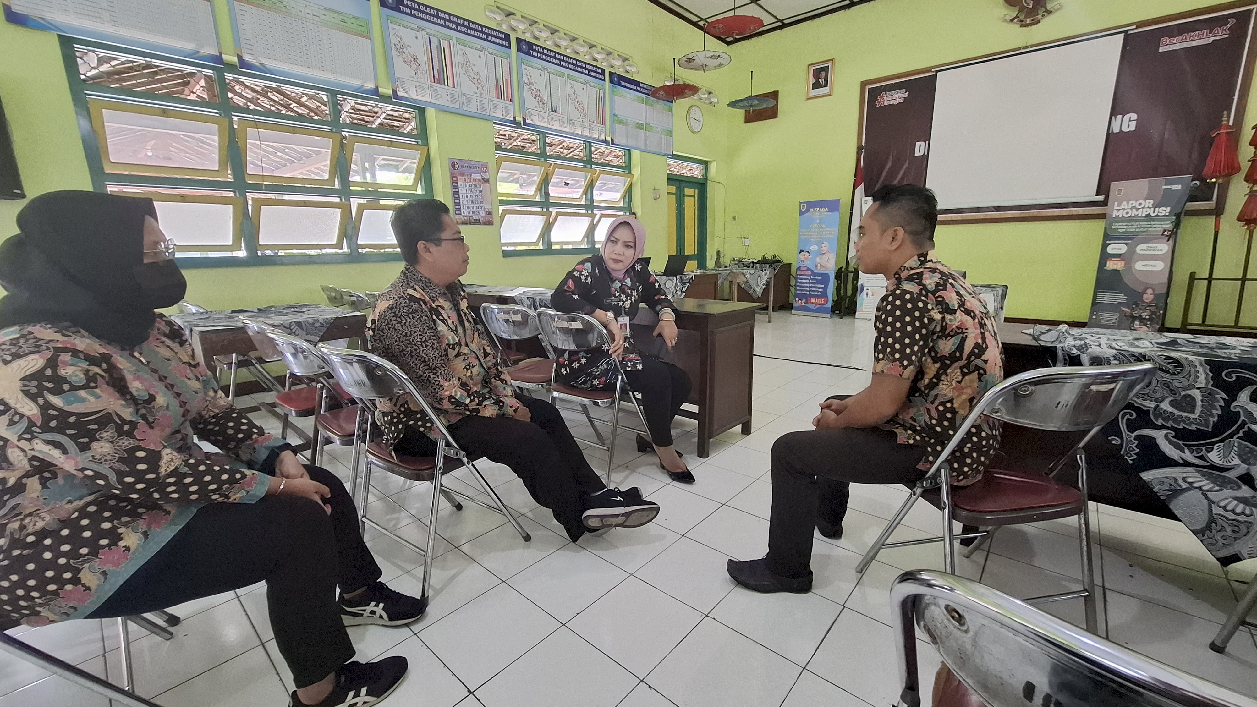 Pada tanggal 18 bulan maret pendamping melakukan koordinasi dengan kepala dinas sosial kabupaten klaten terkait dengan puspa